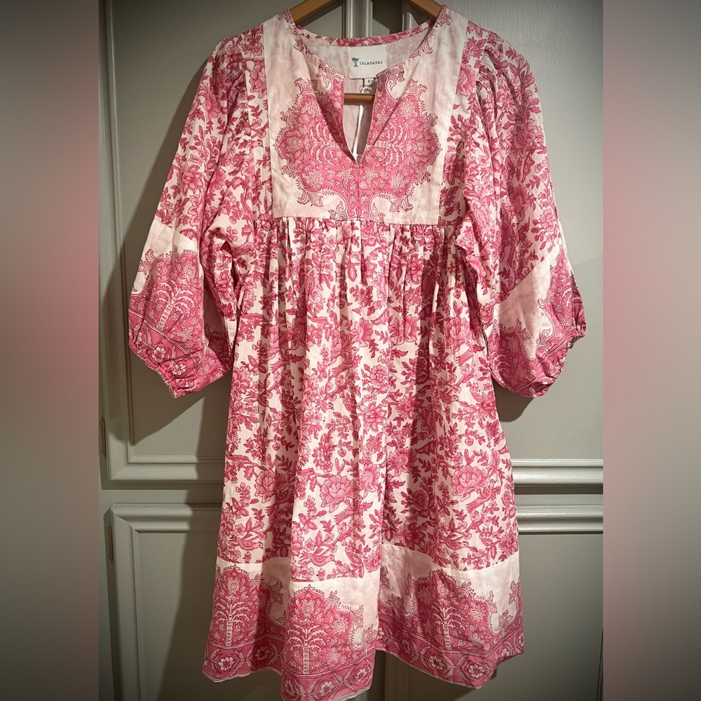 Islapayal Pink Floral Mini Dress